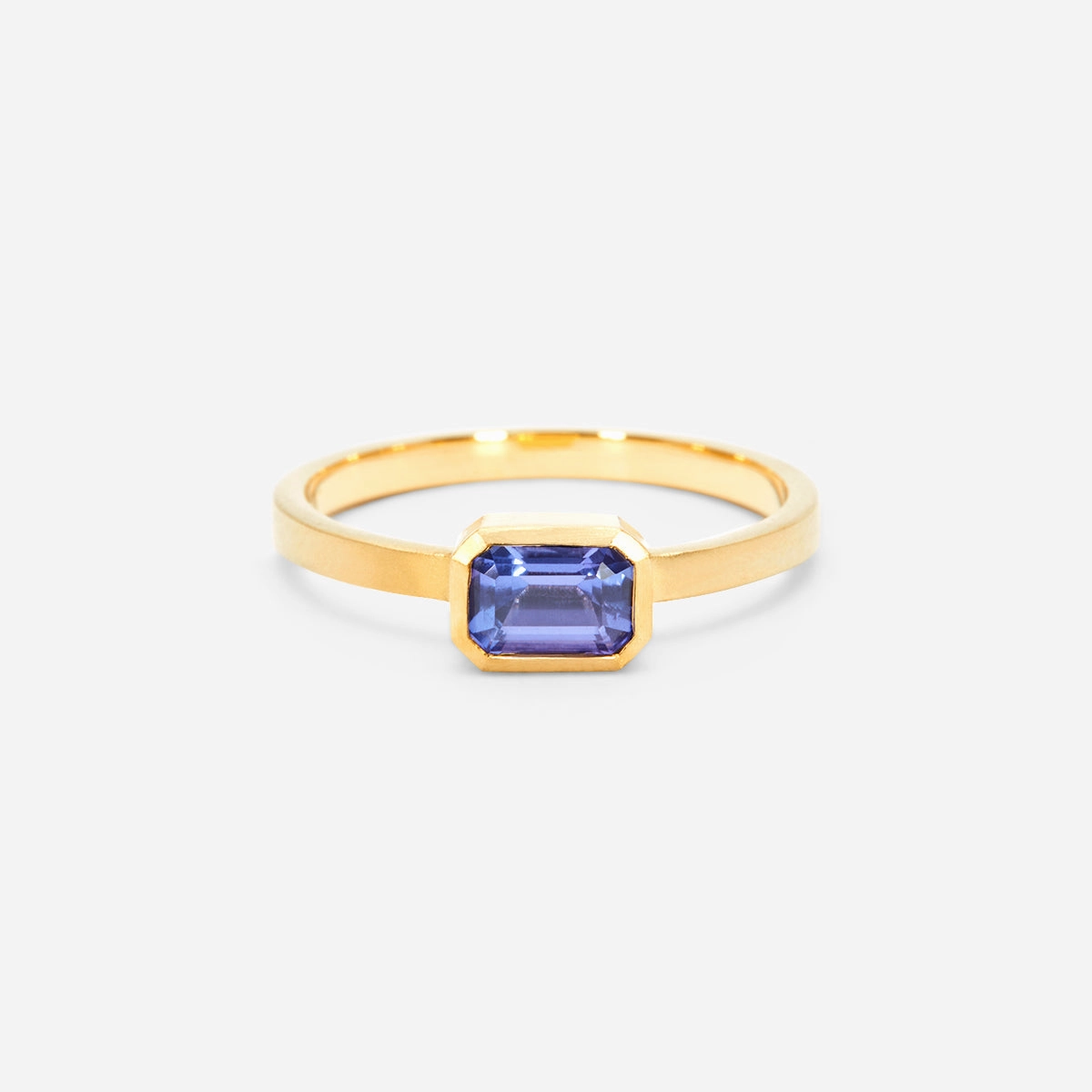 0.6 Carat One-of-a-Kind Emerald Cut Tanzanite Ring | TZR1-OOAK