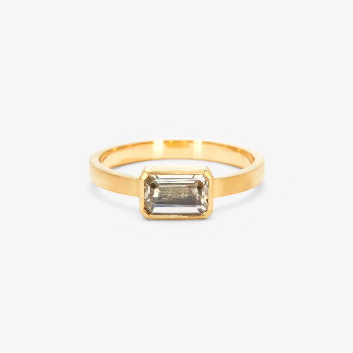 0.74 Carat One-of-a-Kind Elongated Octagon Cut Pale Yellow Tourmaline Ring | TR53-OOAK