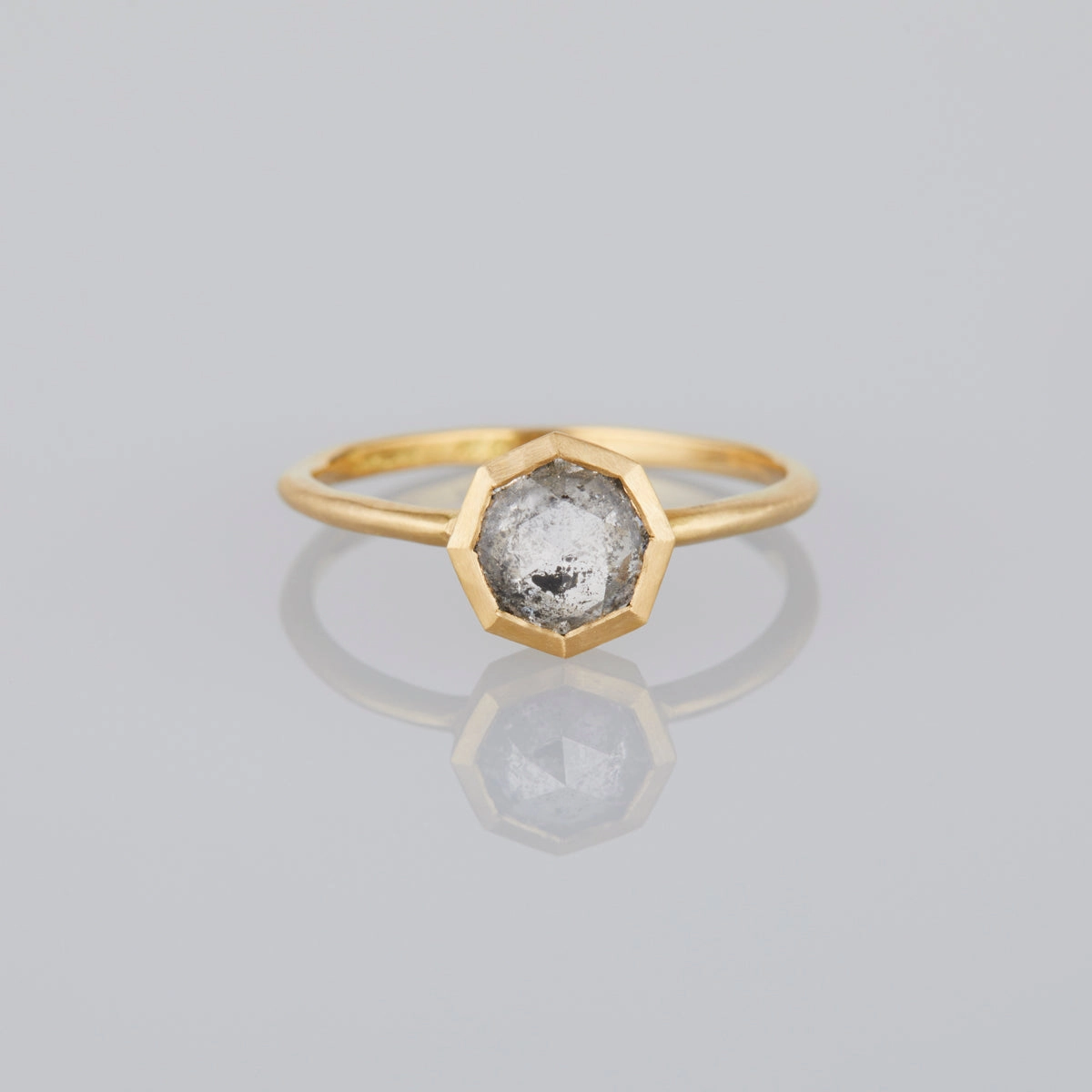 0.74 Carat One-of-a-Kind Salt and Pepper Gray Diamond Ring | GDR65-OOAK