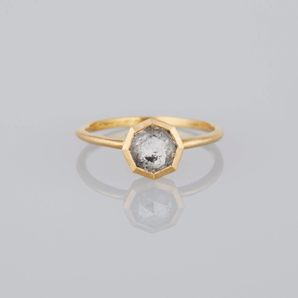 0.74 Carat One-of-a-Kind Salt and Pepper Gray Diamond Ring | GDR65-OOAK