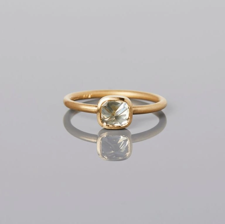 0.76 Carat One-of-a-Kind Rose Cut Grey Diamond Ring | DR71-OOAK
