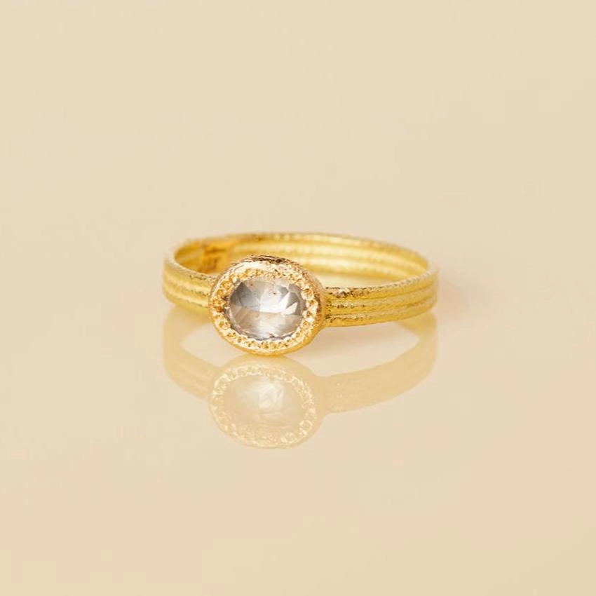 0.78 Carat One-of-a-Kind Rose Cut Grey Diamond Ring | DR95-OOAK