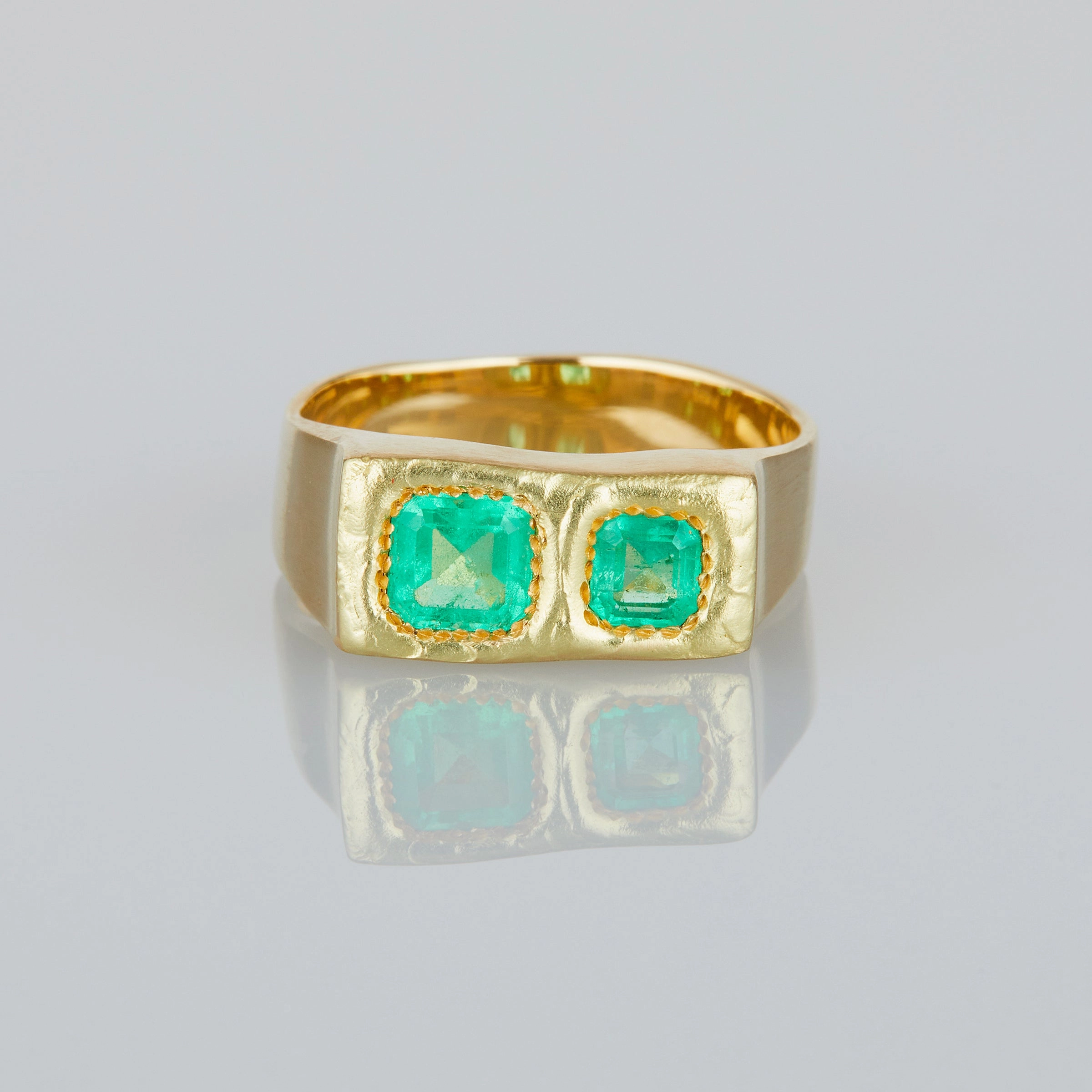 0.80 Carat One-of-a-Kind Emerald Signet Ring | ER44-OOAK