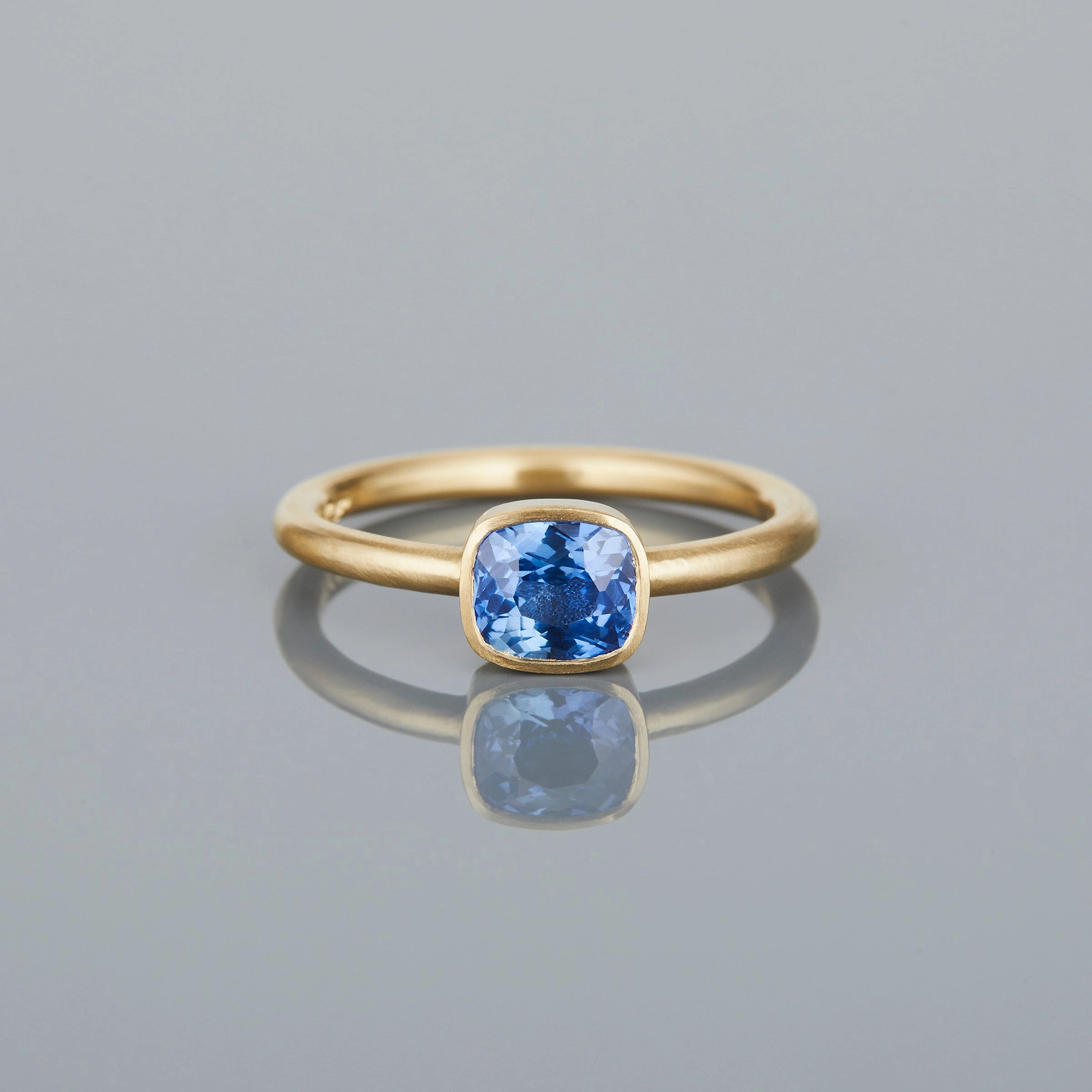 0.87 Carat One-of-a-Kind Cushion Cut Blue Sapphire Ring | SR55-OOAK