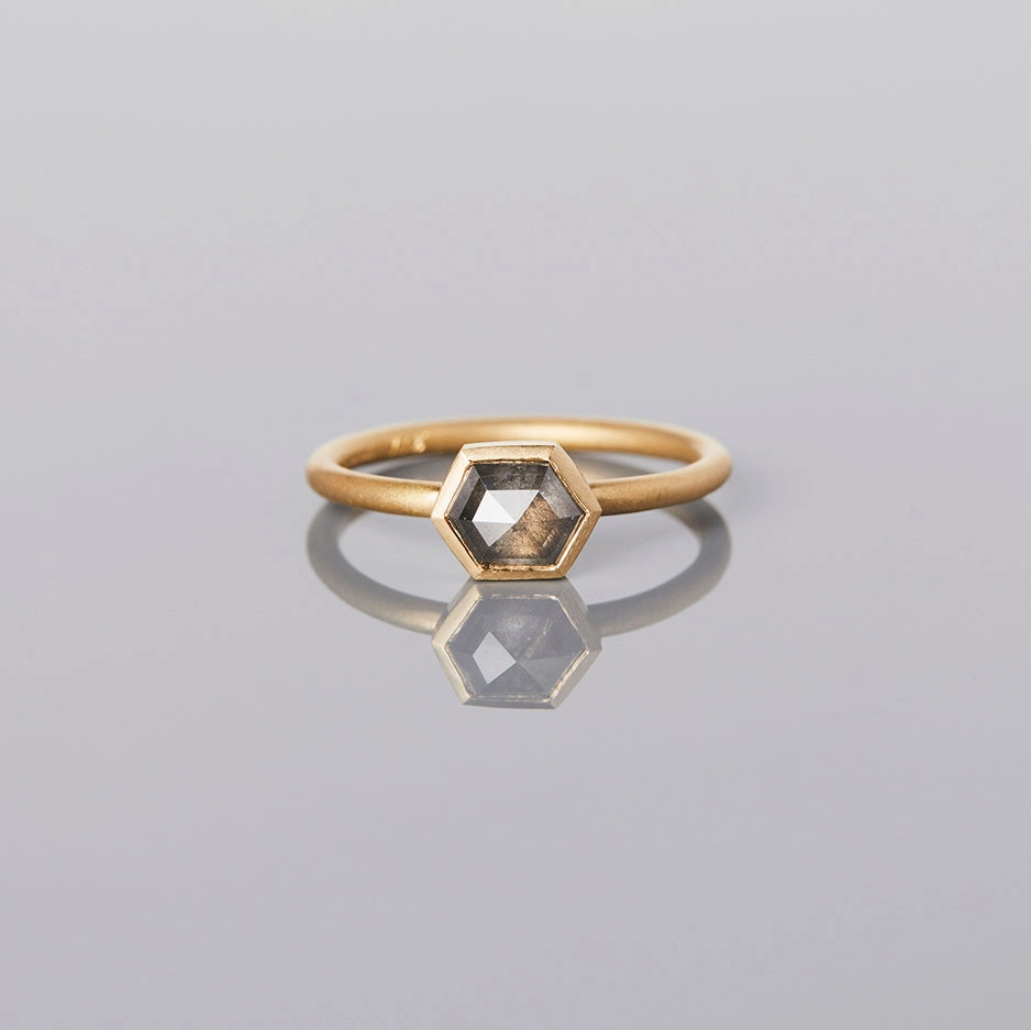 0.87 Carat One-of-a-Kind Rose Cut Grey Diamond Ring | DR85-OOAK