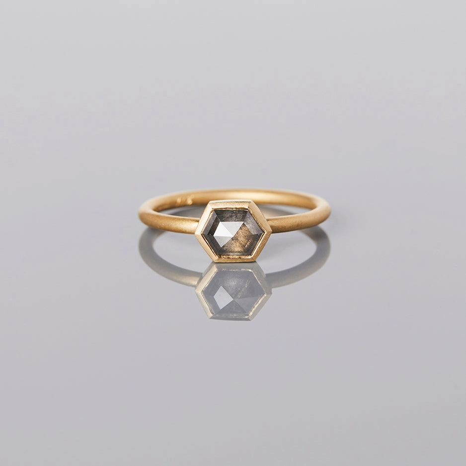 0.87 Carat One-of-a-Kind Rose Cut Grey Diamond Ring | DR85-OOAK