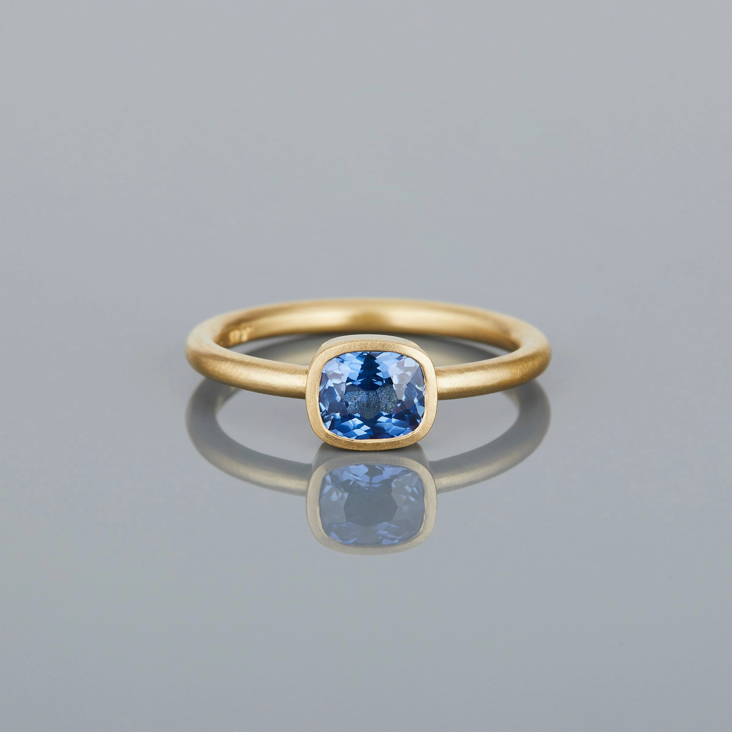 0.92 Carat One-of-a-Kind Cushion Cut Blue Sapphire Ring | SR56-OOAK