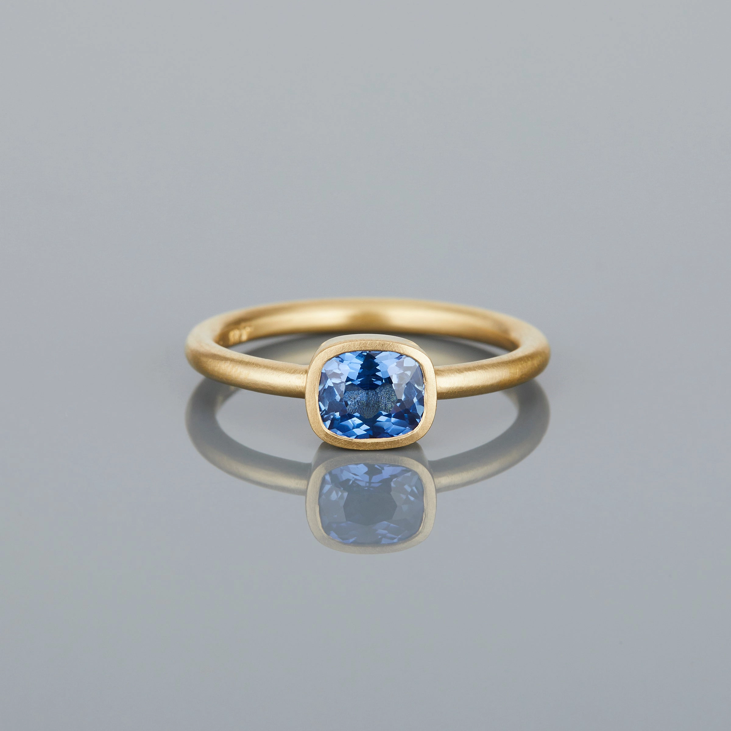 0.92 Carat One-of-a-Kind Cushion Cut Blue Sapphire Ring | SR56-OOAK