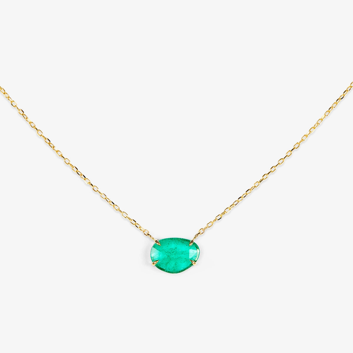 0.92 Carat One-of-a-Kind Emerald Slice Necklace | EN4-OOAK