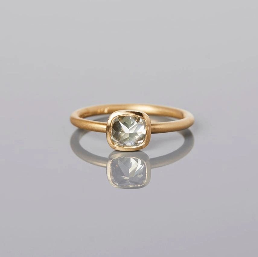 0.95 Carat One-of-a-Kind Rose Cut Grey Diamond Ring | DR72-OOAK
