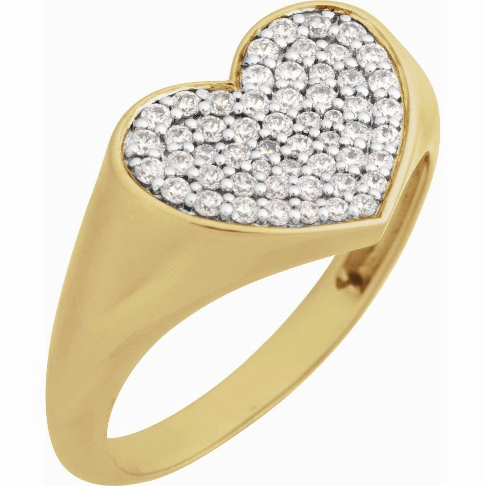 14k Diamond Heart Ring