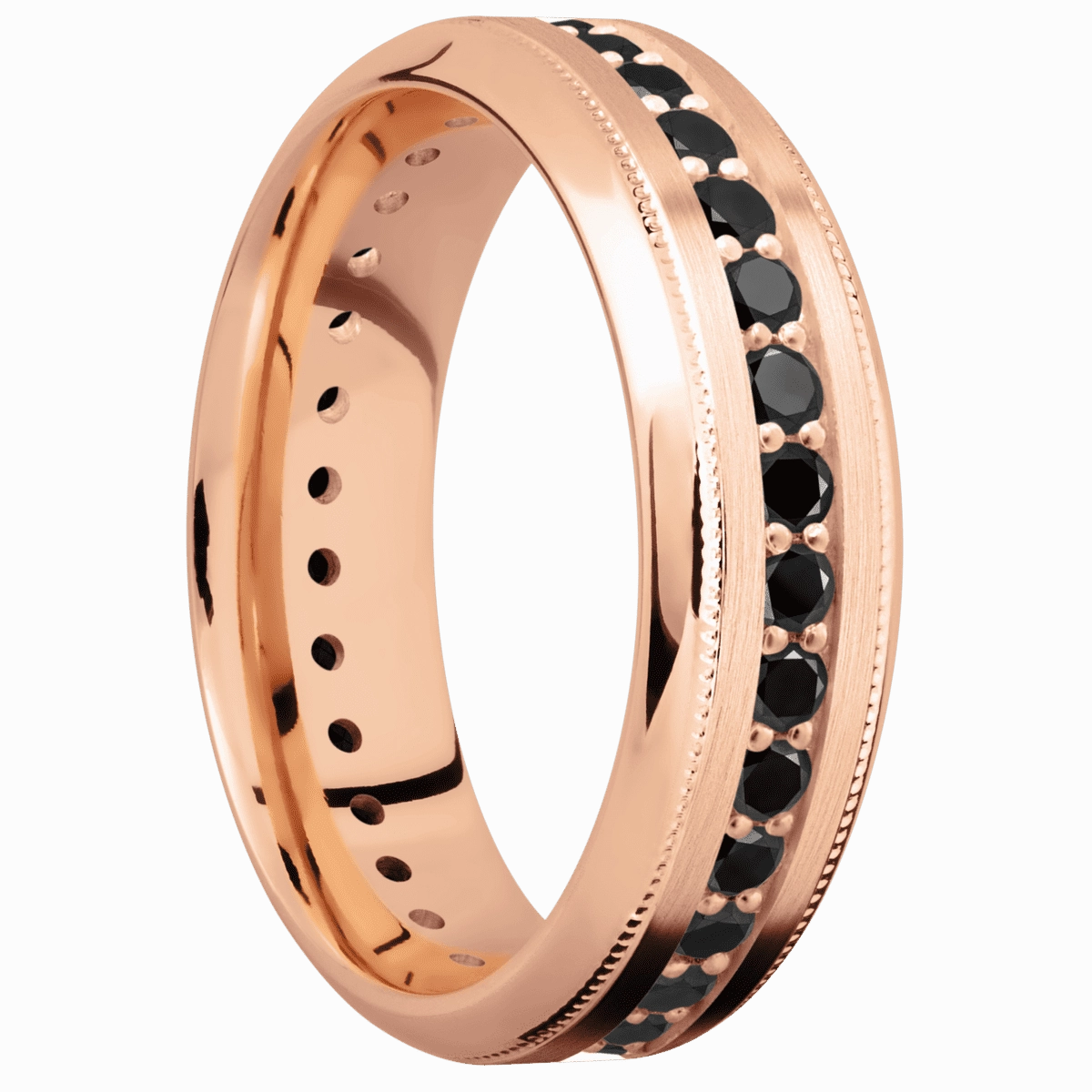 14K Rose Gold with Satin , Polish Finish
