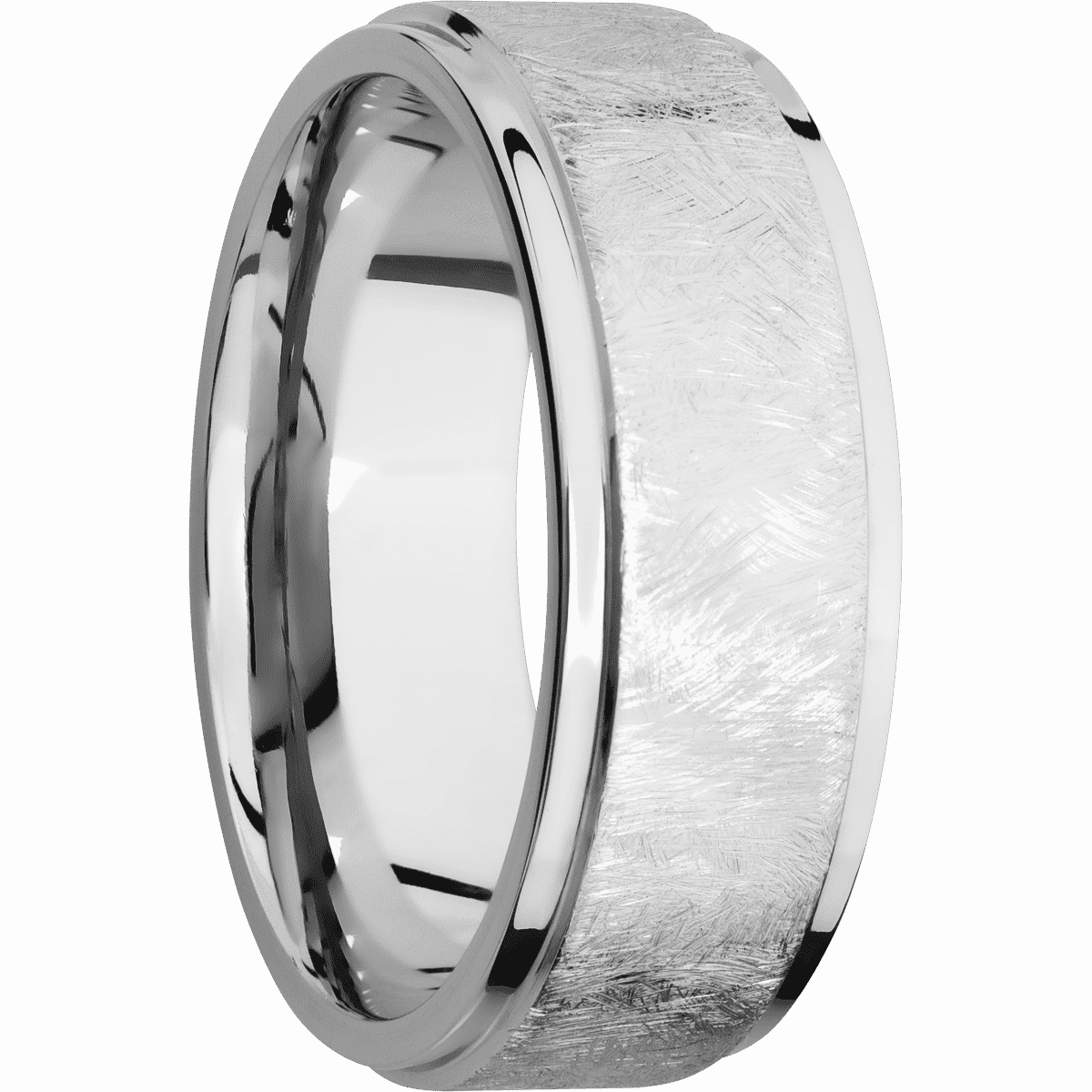 14K White Gold with Distressed , Polish Finish