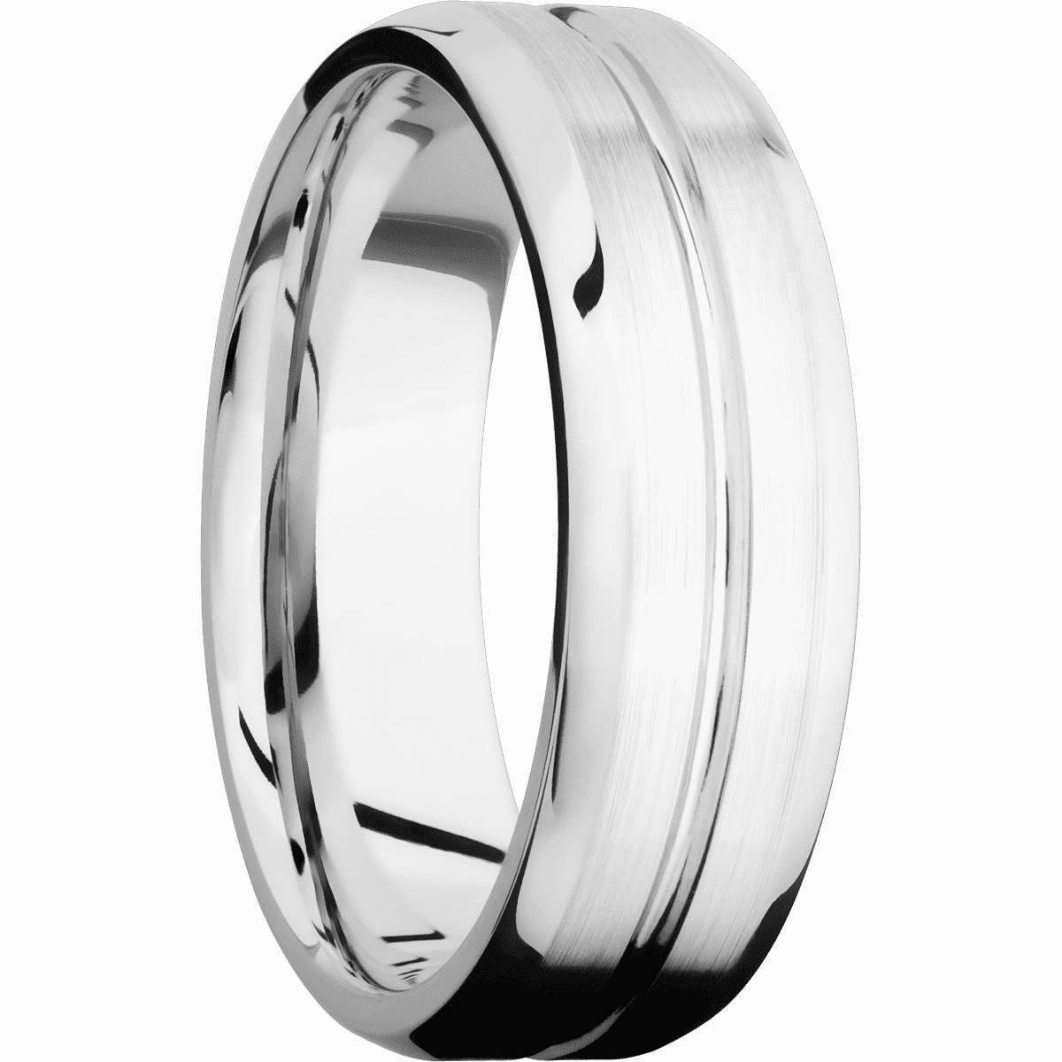14K White Gold with Polish , Satin Finish