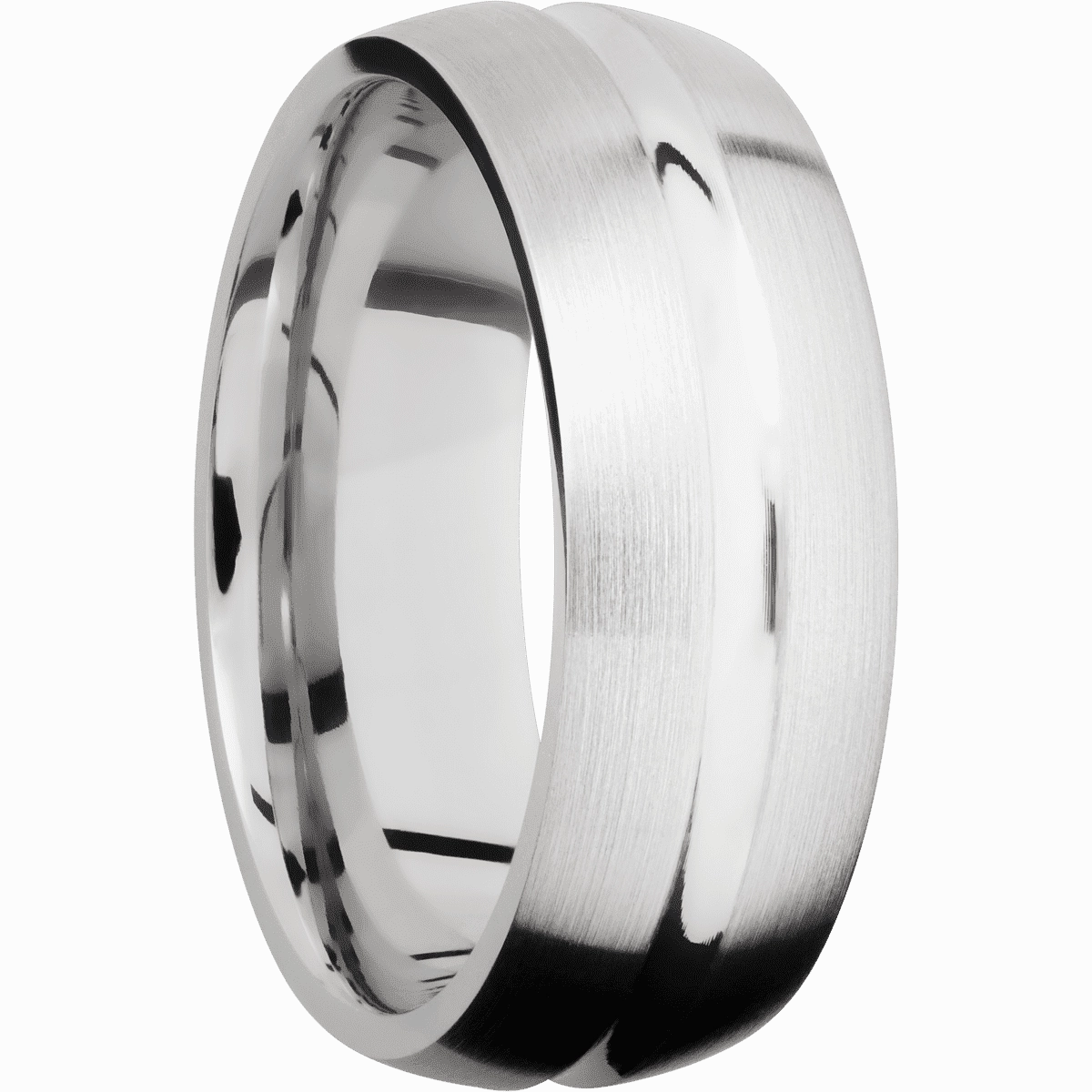 14K White Gold with Polish , Satin Finish