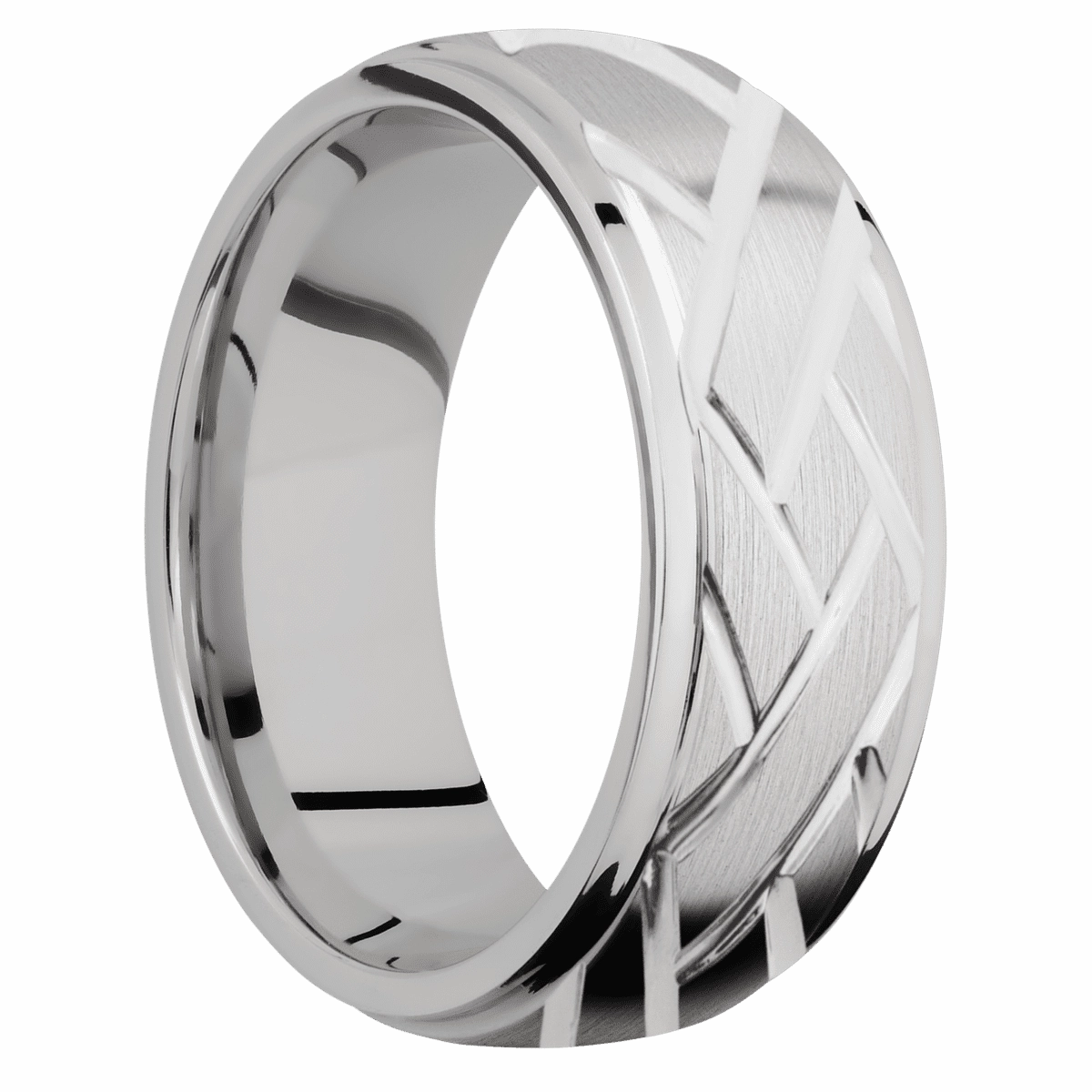 14K White Gold with Satin , Polish Finish