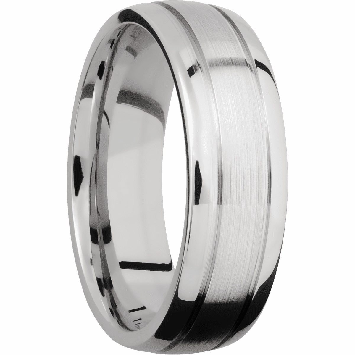 14K White Gold with Satin , Polish Finish