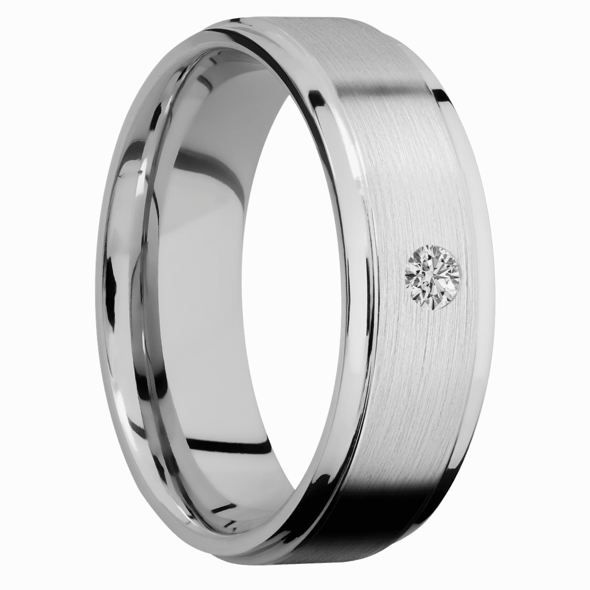 14K White Gold with Satin , Polish Finish