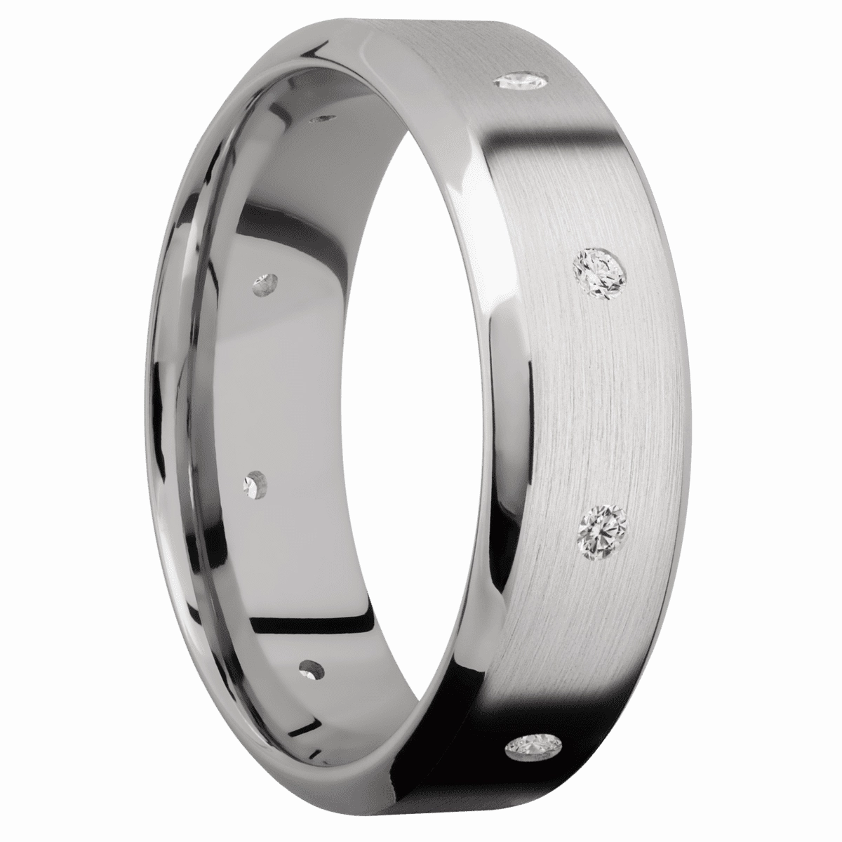 14K White Gold with Satin , Polish Finish