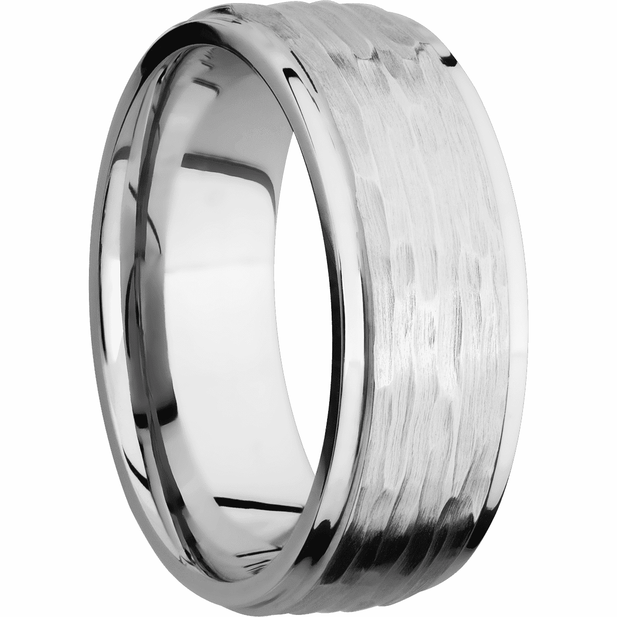 14K White Gold with Treebarkh , Polish Finish