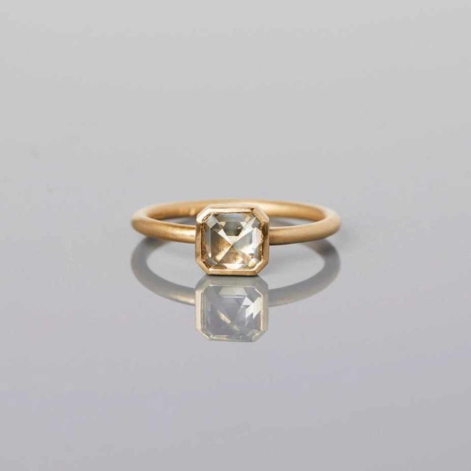 1.02 Carat One-of-a-Kind Mogul Emerald Cut Grey Diamond Ring | DR74-OOAK