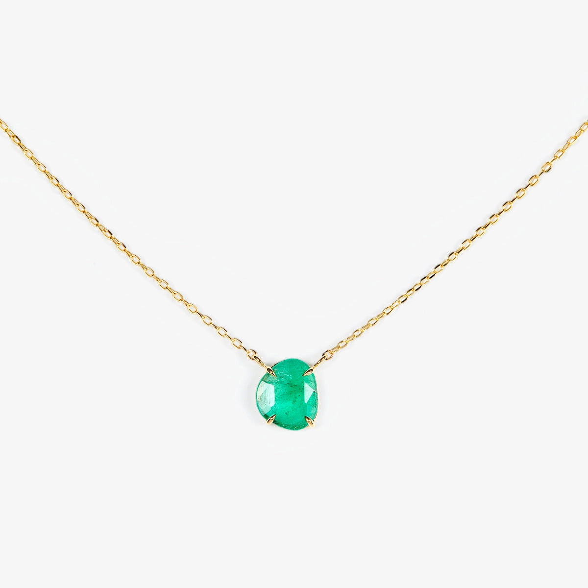 1.04 Carat One-of-a-Kind Emerald Slice Necklace | EN2-OOAK
