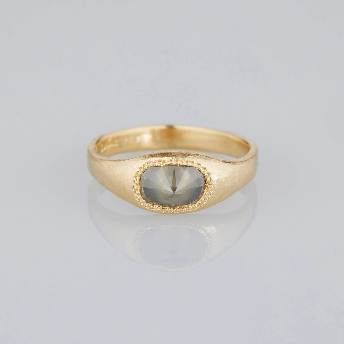 1.09 Carat One-of-a-Kind Rose Cut Brown Diamond Signet Ring | DR138-OOAK