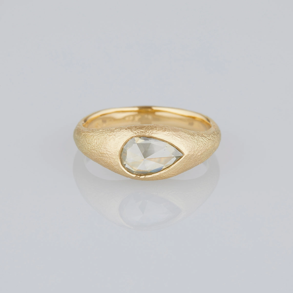 1.17 Carat One-of-a-Kind Rose Cut Champagne Diamond Signet Ring | DR143-OOAK