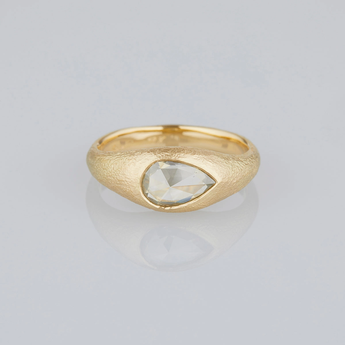 1.17 Carat One-of-a-Kind Rose Cut Champagne Diamond Signet Ring | DR143-OOAK