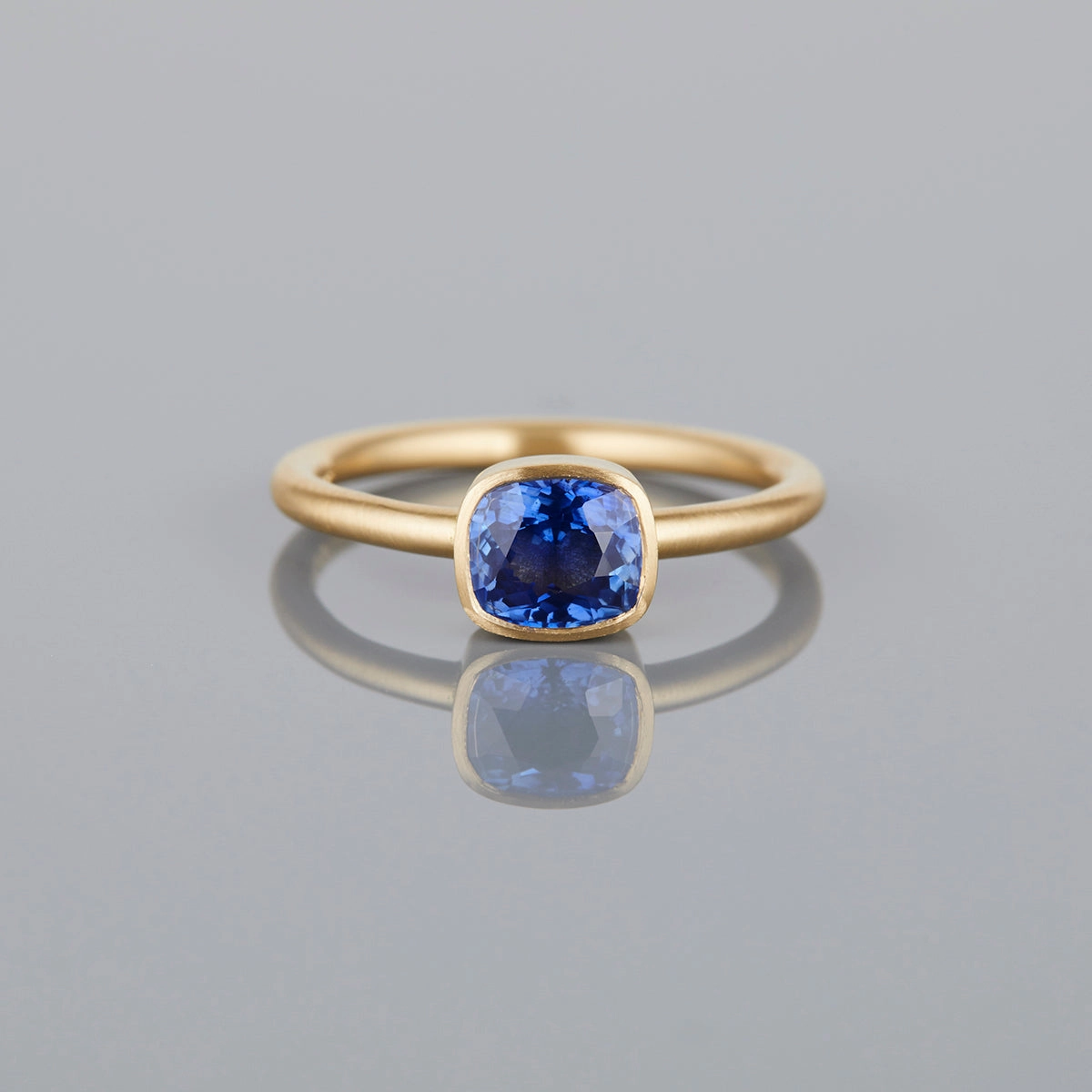 1.23 Carat One-of-a-Kind Cushion Cut Blue Sapphire Ring | SR47-OOAK