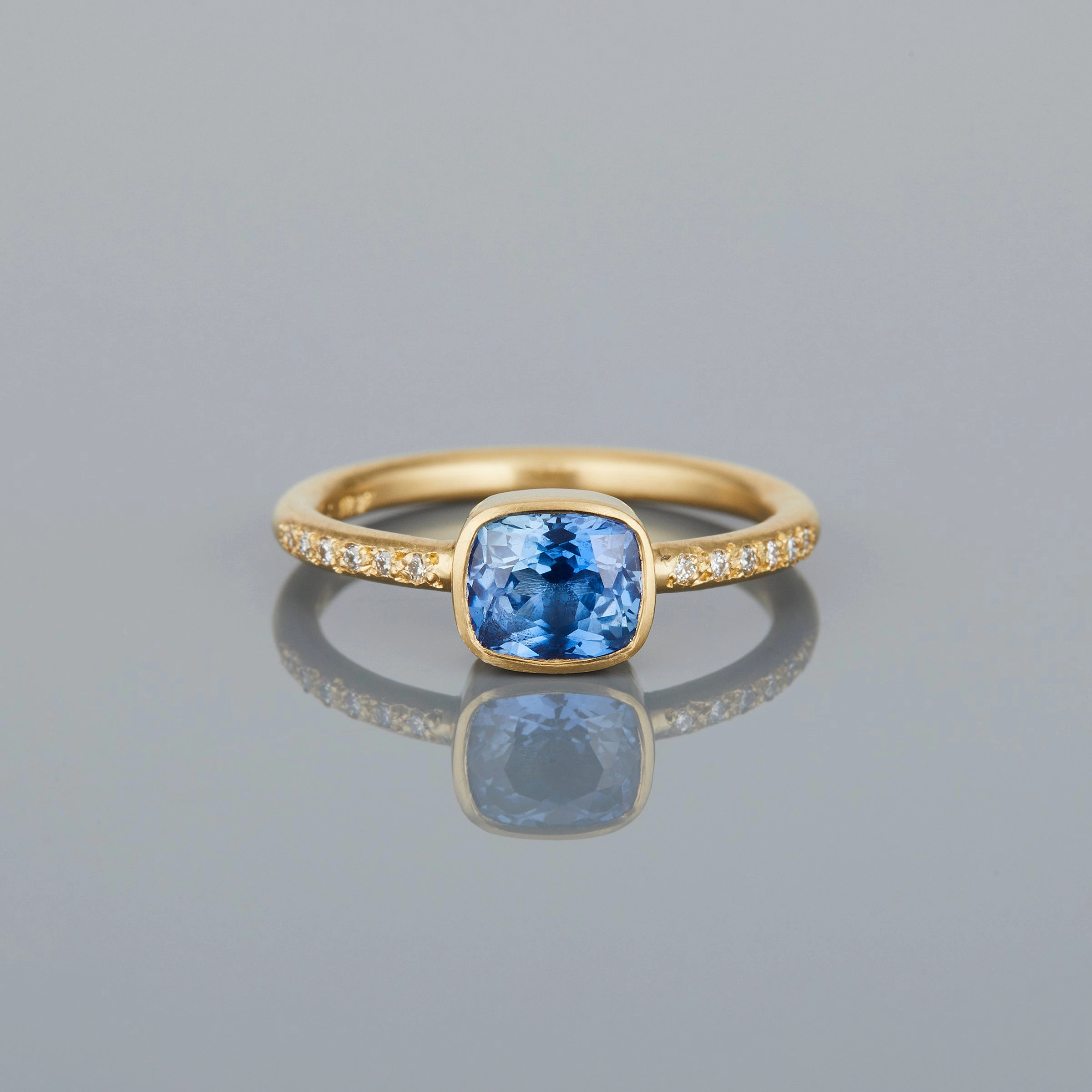 1.25 Carat One-of-a-Kind Cushion Cut Blue Sapphire Ring | SR57-OOAK