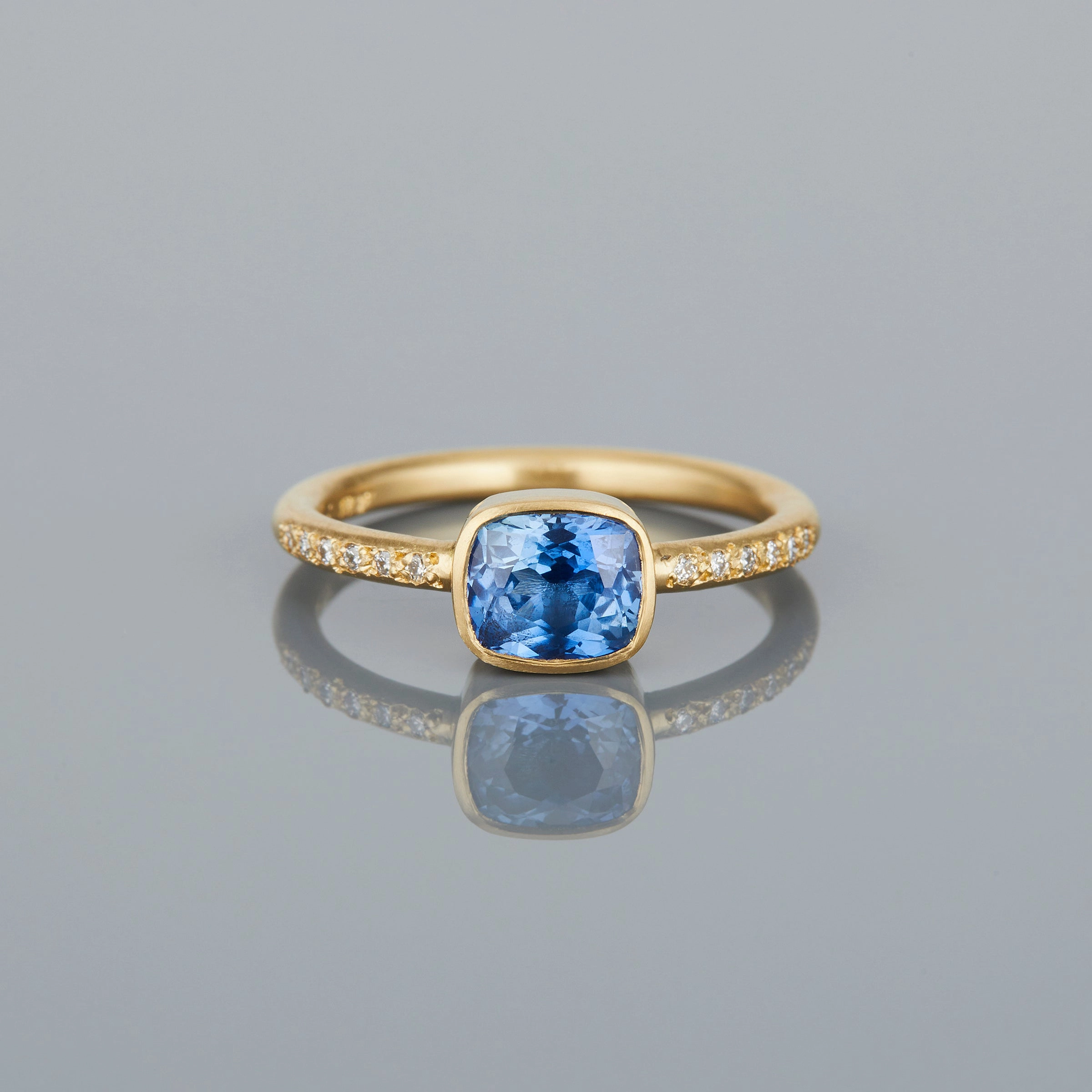 1.25 Carat One-of-a-Kind Cushion Cut Blue Sapphire Ring | SR57-OOAK