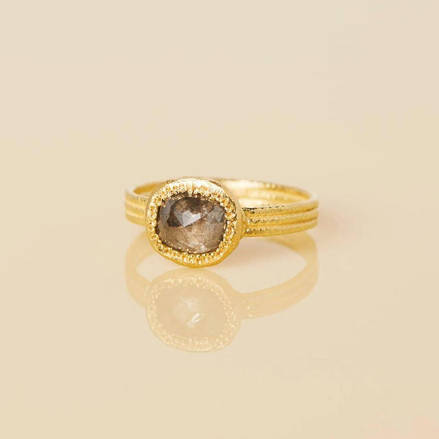 1.26 Carat One-of-a-Kind Rose Cut Grey Diamond Ring | DR97-OOAK