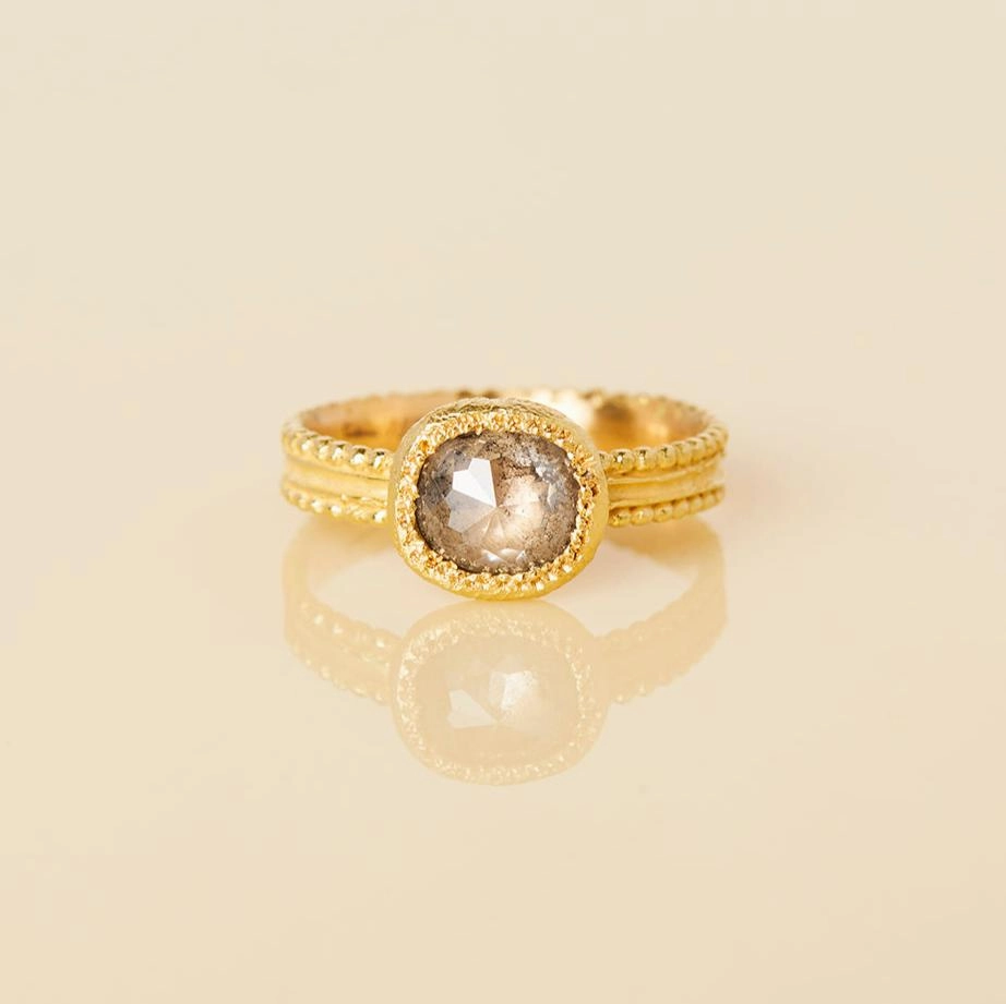 1.33 Carat One-of-a-Kind Rose Cut Grey Diamond Ring | DR98-OOAK