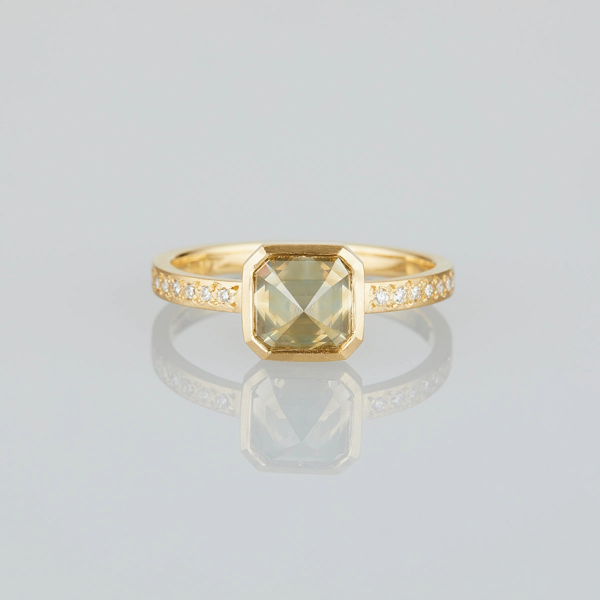 1.35 Carat One-of-a-Kind Mogul Emerald Cut Grey Diamond Ring | DR169-OOAK