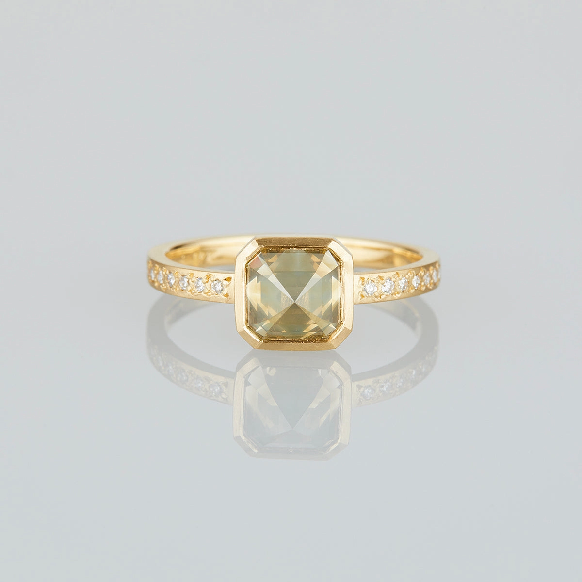 1.35 Carat One-of-a-Kind Mogul Emerald Cut Grey Diamond Ring | DR169-OOAK
