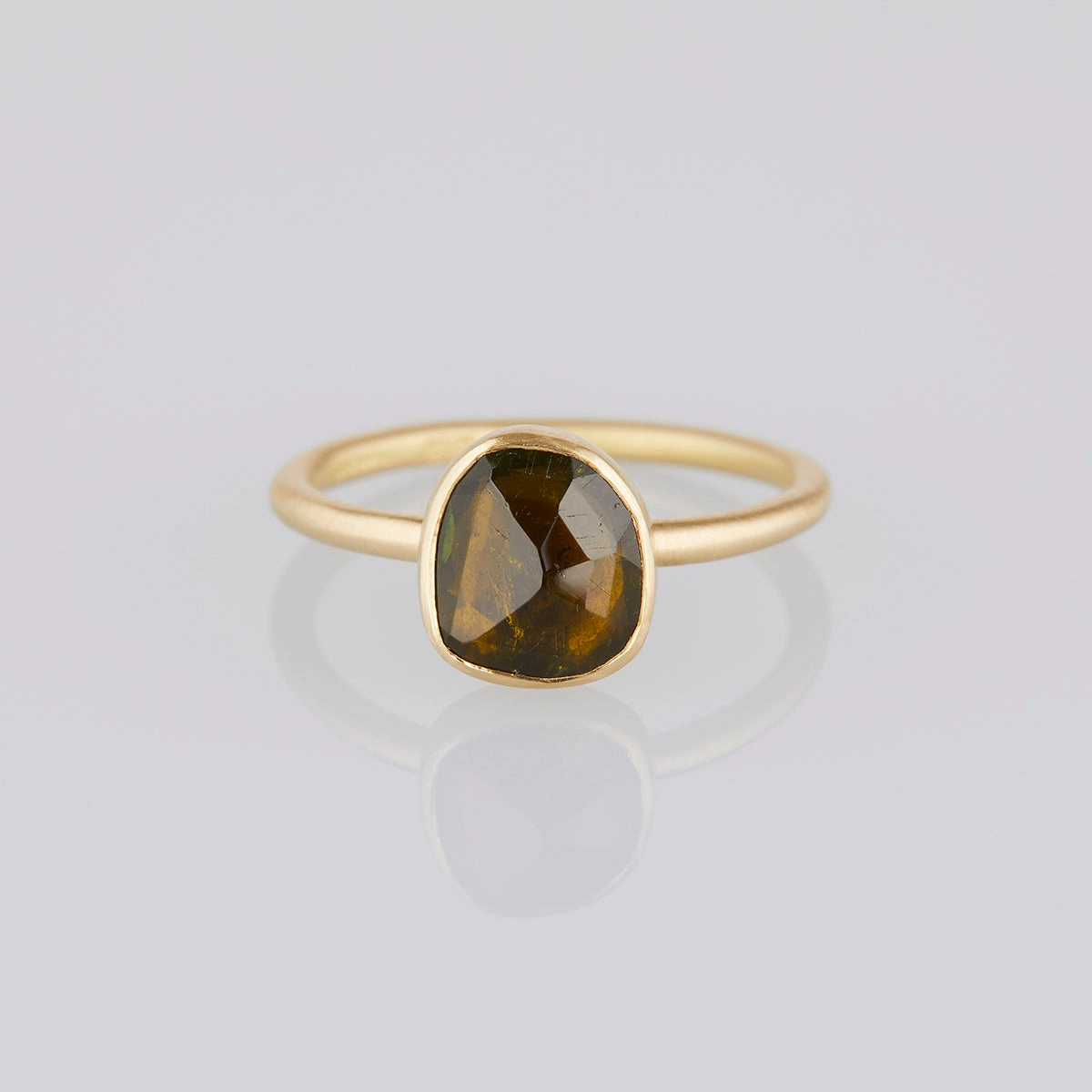 1.38 Carat One-of-a-Kind Olive Tourmaline Ring | TR90-OOAK