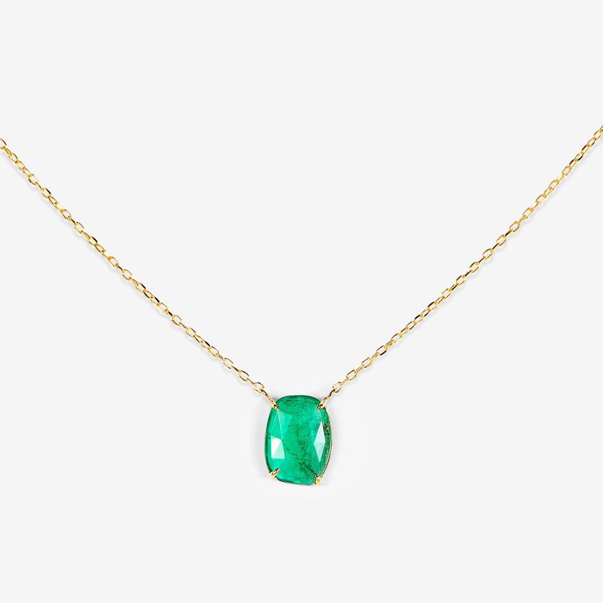 1.43 Carat One-of-a-Kind Emerald Slice Necklace | EN5-OOAK