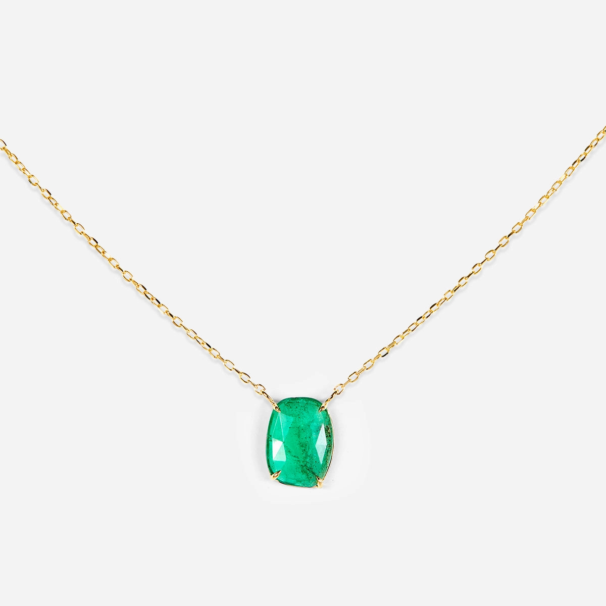 1.43 Carat One-of-a-Kind Emerald Slice Necklace | EN5-OOAK