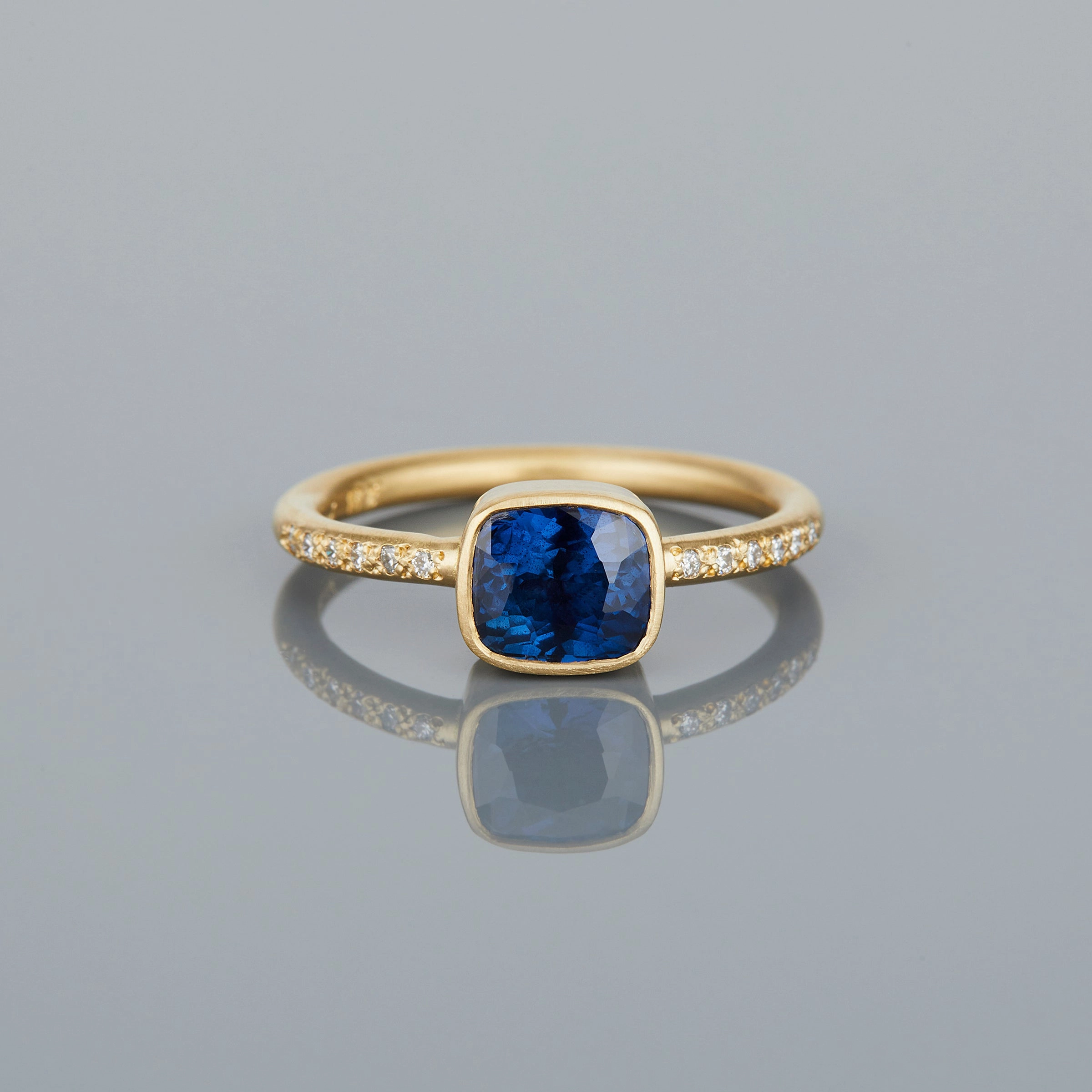 1.48 Carat One-of-a-Kind Cushion Cut Blue Sapphire Ring | SR59-OOAK