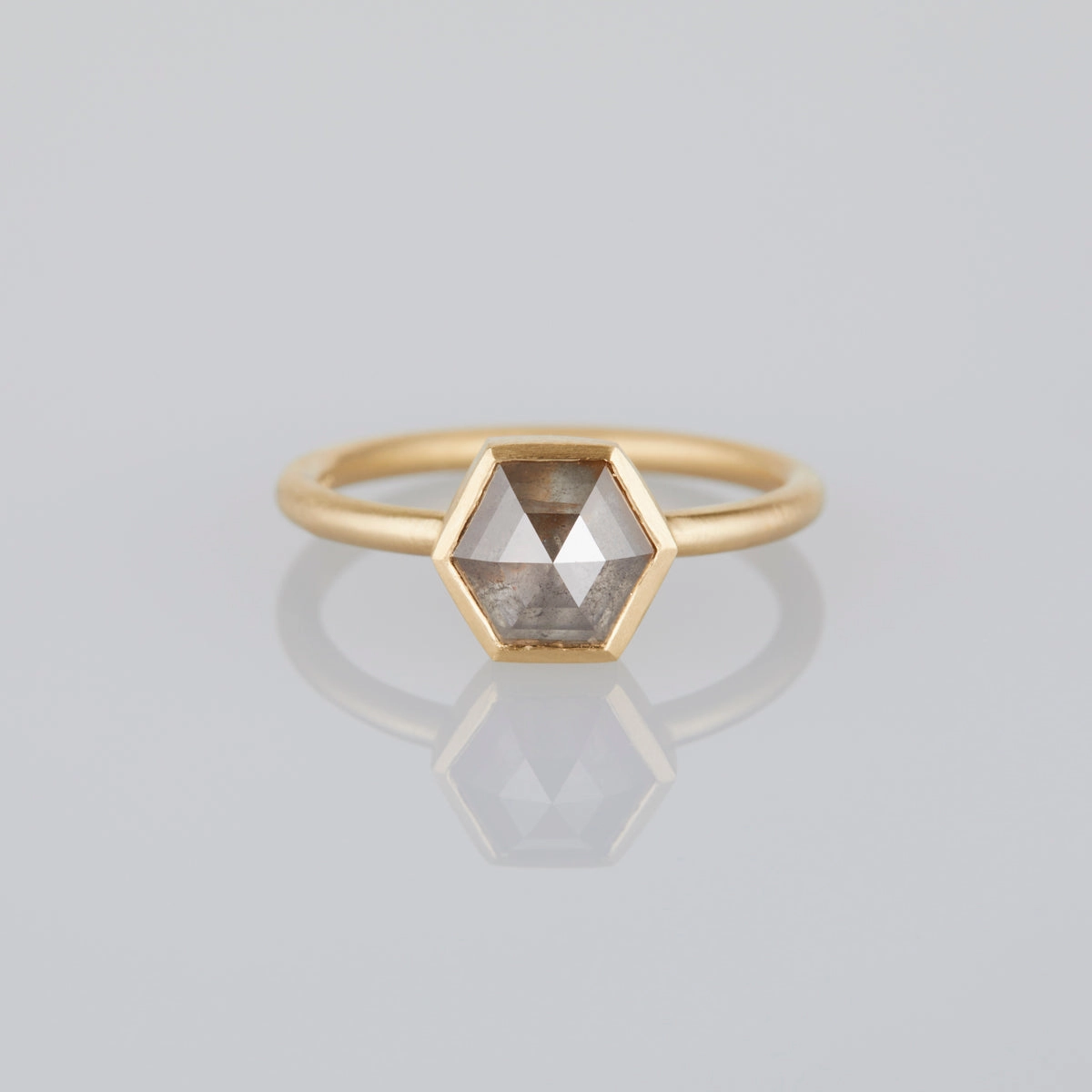 1.51 Carat One-of-a-Kind Hexagon Cut Grey Diamond Ring | DR119-OOAK