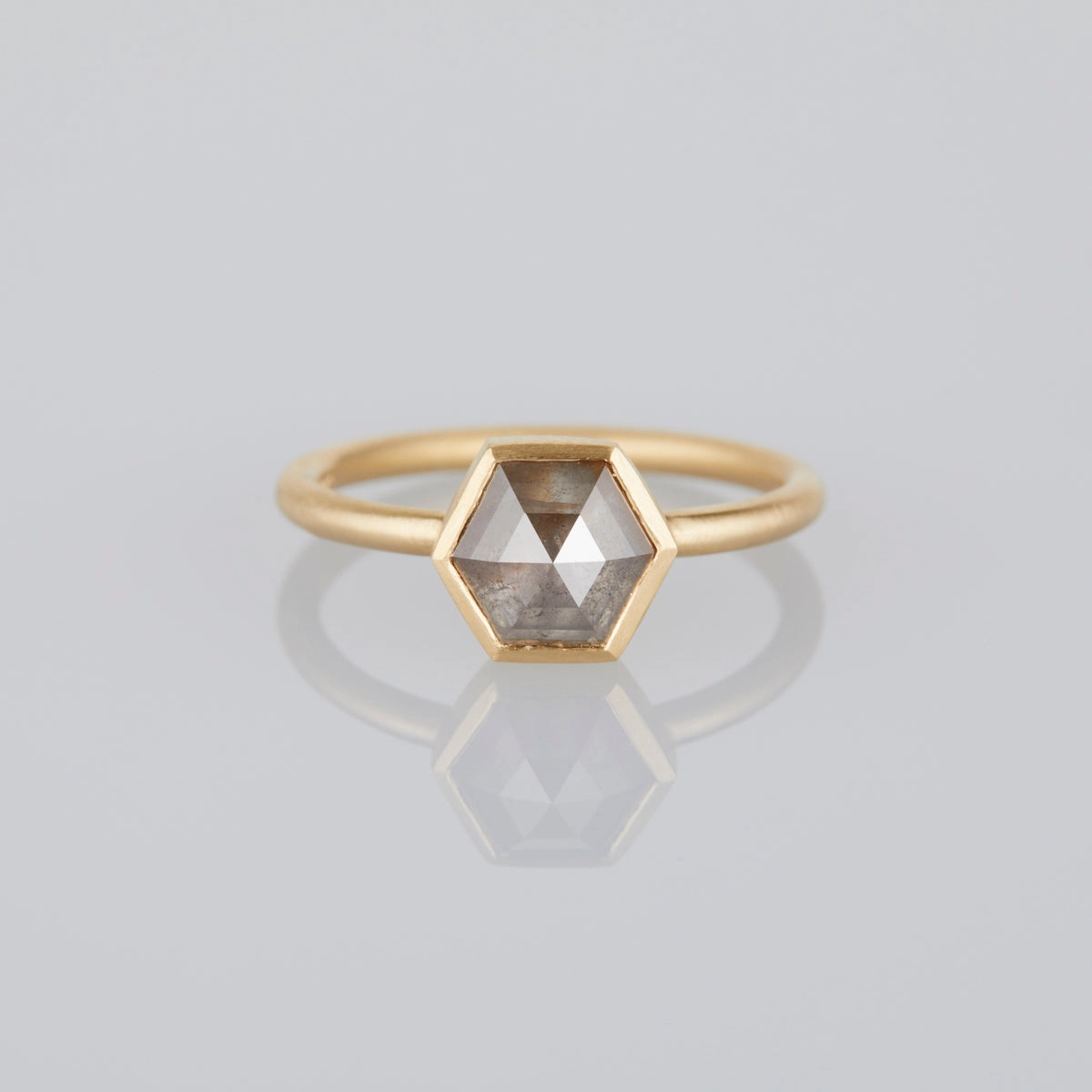1.51 Carat One-of-a-Kind Hexagon Cut Grey Diamond Ring | DR119-OOAK