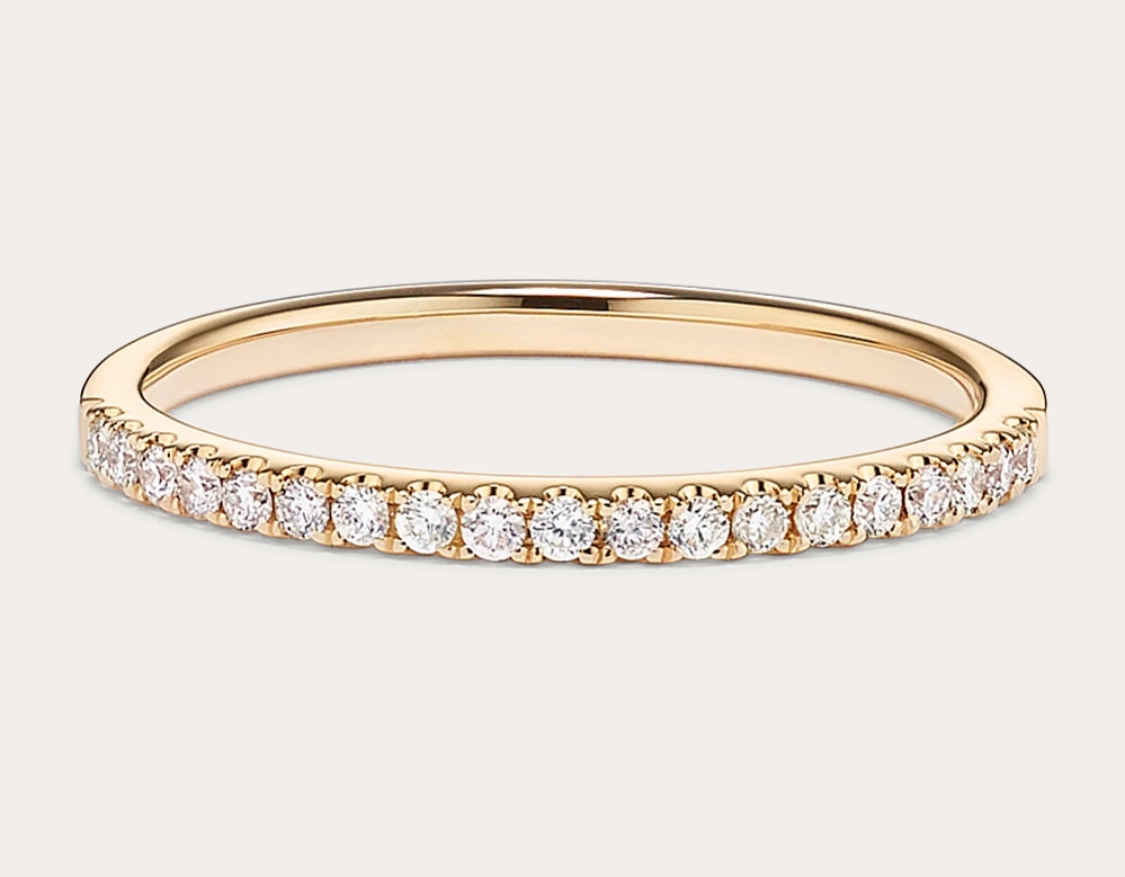1.5MM Pave Eternity CZ Band in 10K Gold