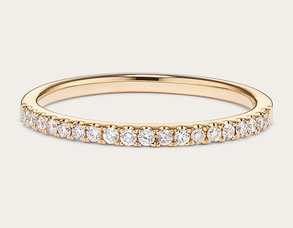 1.5MM Pave Eternity CZ Band in 10K Gold