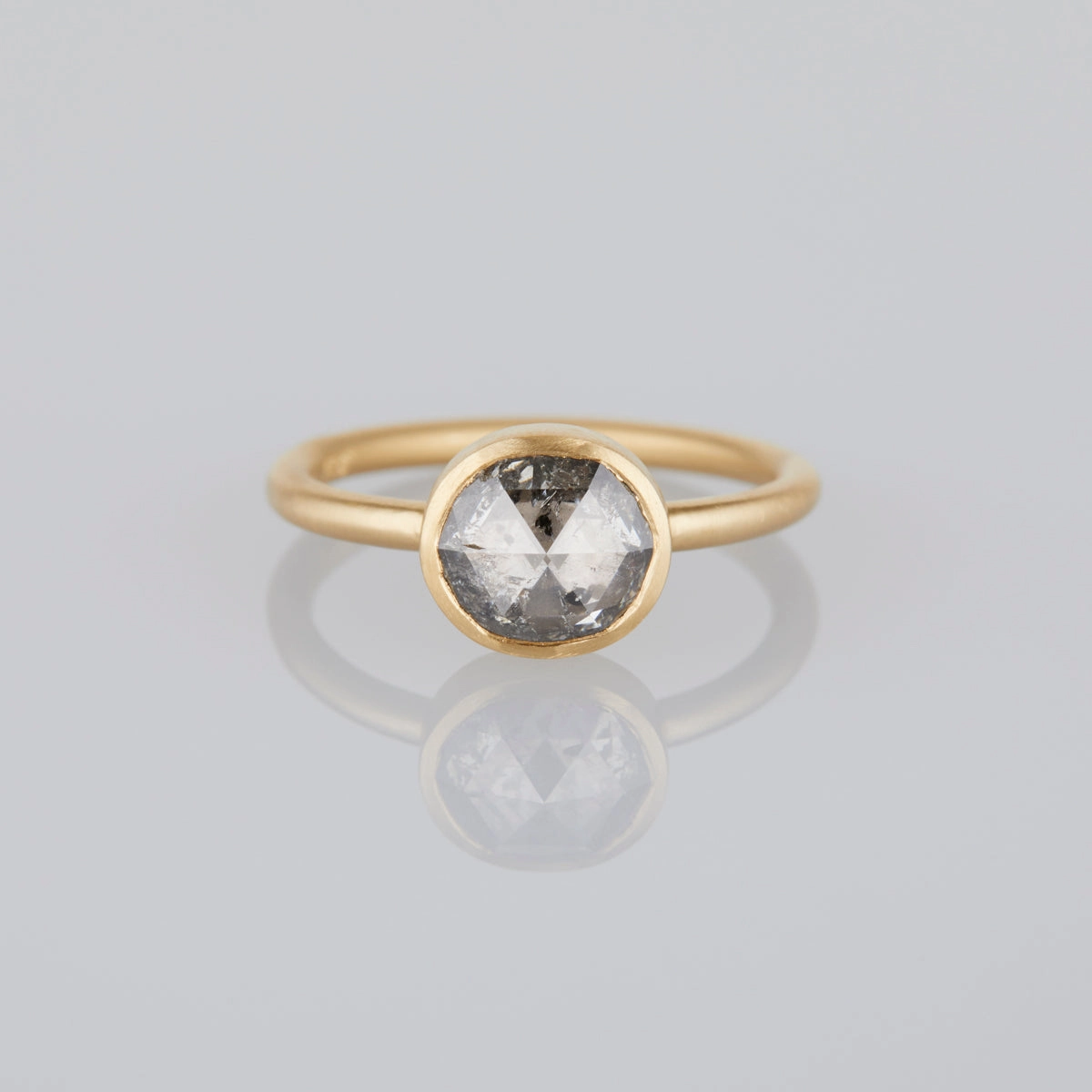 1.66 Carat One-of-a-Kind Rose Cushion Cut Grey Diamond Ring | DR124-OOAK