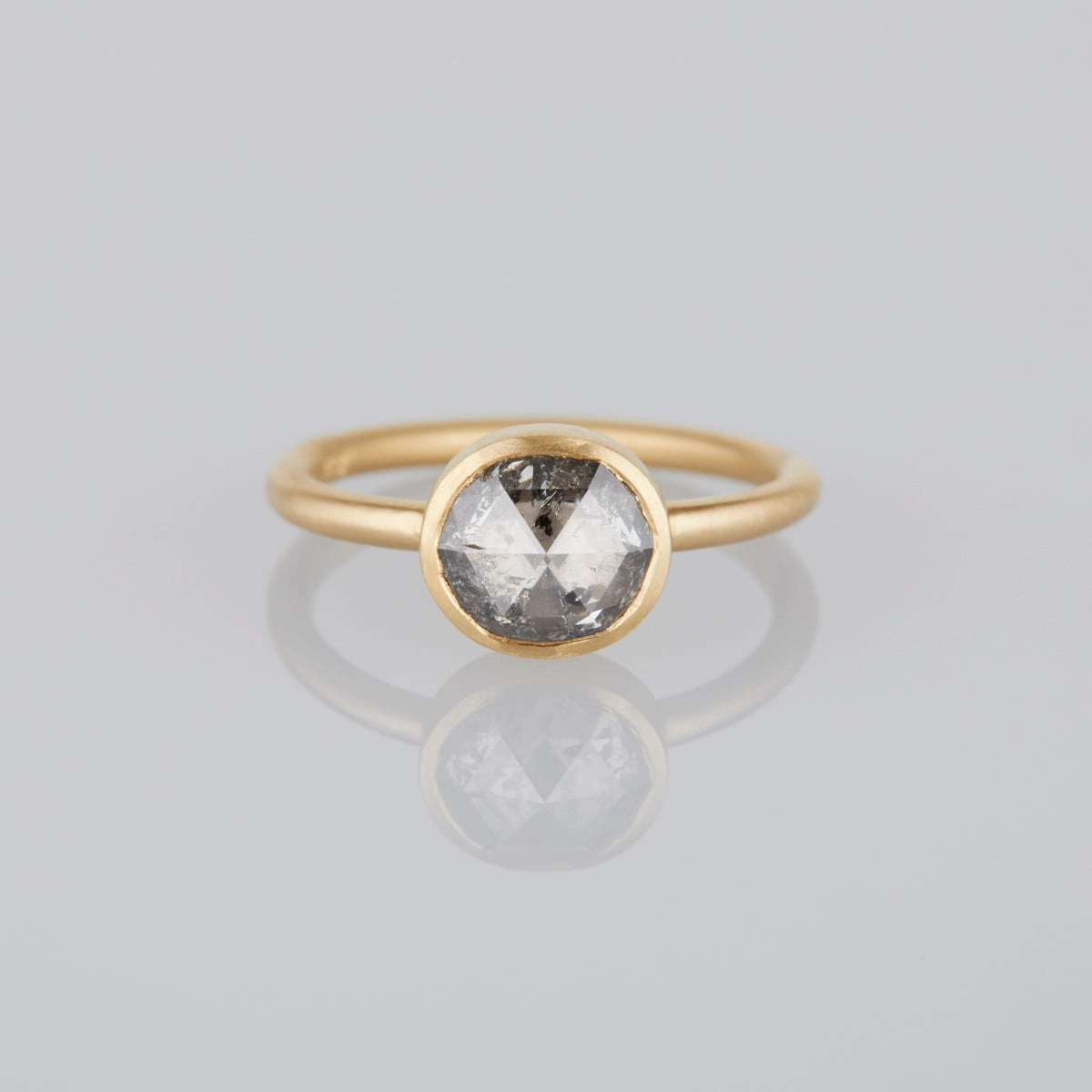 1.66 Carat One-of-a-Kind Rose Cushion Cut Grey Diamond Ring | DR124-OOAK