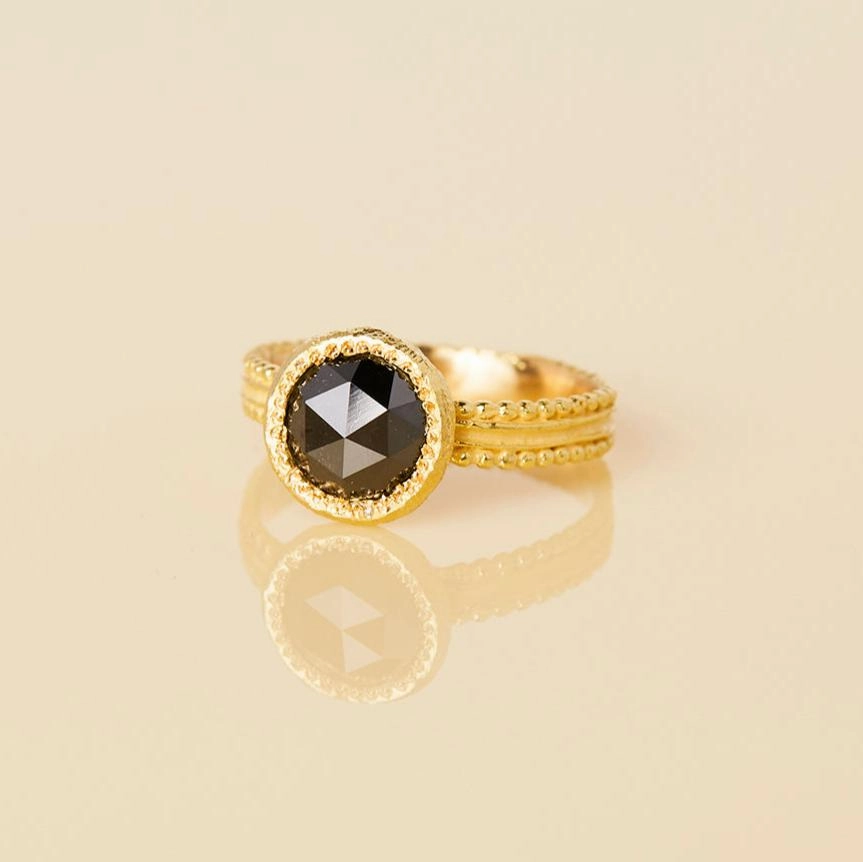 1.85 Carat One-of-a-Kind Rose Cut Black Diamond Ring | DR101-OOAK