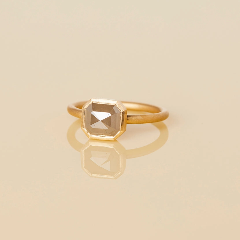 2.07 Carat One-of-a-Kind Rose Cut Grey Diamond Ring | DR87-OOAK