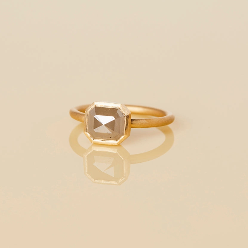 2.07 Carat One-of-a-Kind Rose Cut Grey Diamond Ring | DR87-OOAK