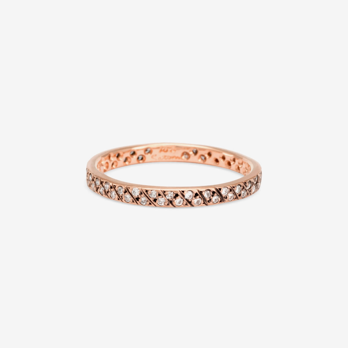 2.2mm Diagonal Antiqued Diamond Band | R8901W